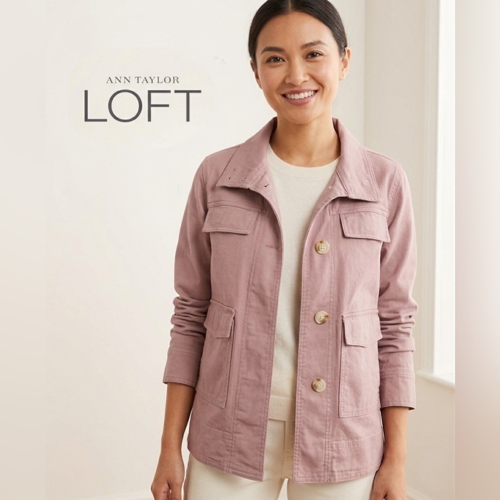 🌸 LOFT Petite Pink Utility Jacket | Size SP